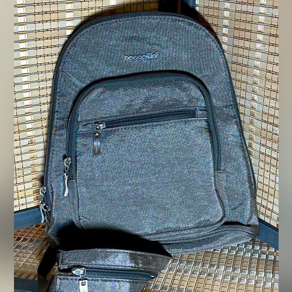 Baggallini Handbags - NWT - Baggallini Back to Basics Backpack - Steel Mini Backpack